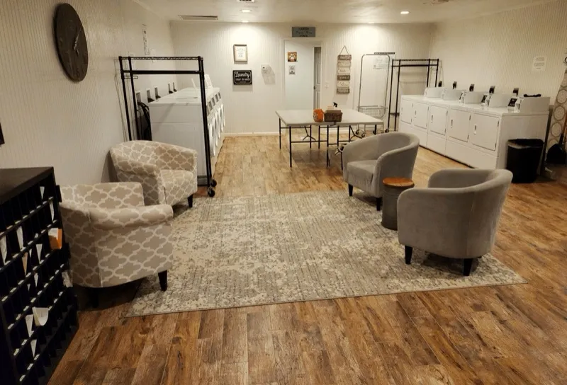The Laundromutt laundry room at Waggin' Tail Ranch RV Resort in Pilot Point, TX